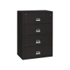 FireKing File Cabinets<Classic 4-Drawer Lateral File Cabinet, Fire Resistant, Letter/Legal, Black, 37.5"W (4-3822-CBL)