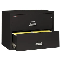 FireKing File Cabinets<Classic 2-Drawer Lateral File Cabinet, Fire Resistant, Letter/Legal, Black, 37.5"W (2-3822-CBL)