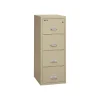 FireKing File Cabinets<Classic 4-Drawer Vertical File Cabinet, Fire Resistant, Legal, Parchment, 25.06"D (4-2125-CPA)