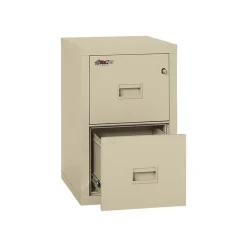 FireKing File Cabinets<Dock to Dock 2-Drawer Mobile Vertical File Cabinet, Letter/Legal, Lockable, Fire Resistant, Parchment (2R1822-CPA)