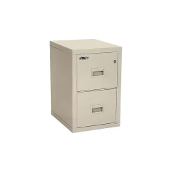 FireKing File Cabinets<Dock to Dock 2-Drawer Mobile Vertical File Cabinet, Letter/Legal, Lockable, Fire Resistant, Parchment (2R1822-CPA)
