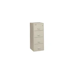 FireKing File Cabinets<4-Drawer Vertical File Cabinet, Legal Size, Lockable, Fire Resistant, 57"H x 21.25"W x 32"D, Parchment (421572PA)
