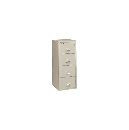 FireKing File Cabinets<4-Drawer Vertical File Cabinet, Legal Size, Lockable, Fire Resistant, 57"H x 21.25"W x 32"D, Parchment (421572PA)