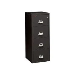FireKing File Cabinets<2-Hour Fire Resistant Vertical File Cabinet, Letter, 4-Drawer, Black, 56 3/16"H x 19"W x 31 3/16"D, Inside Delivery