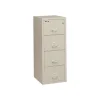 FireKing File Cabinets<1-Hour 25"Fire Resistant Vertical Cabinet, Legal, 4-Dwr, Parchment, 52 3/4"H x 20 13/16"W x 25 1/16"D, Inside Delivery