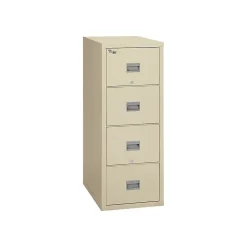 FireKing File Cabinets<Patriot 4-Drawer Vertical File Cabinet, Fire Resistant, Letter, Parchment, 31.56"D (4P1831-CPA)