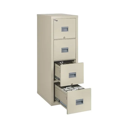 FireKing File Cabinets<Patriot 4-Drawer Vertical File Cabinet, Fire Resistant, Letter, Parchment, 31.56"D (4P1831-CPA)