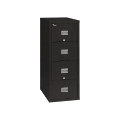FireKing File Cabinets<Patriot 4-Drawer Vertical File Cabinet, Fire Resistant, Letter/Legal, Black, 25"D (4P1825-CBL)