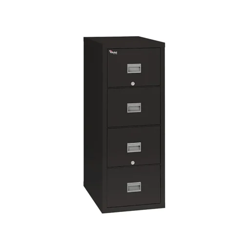 FireKing File Cabinets<Patriot 4-Drawer Vertical File Cabinet, Fire Resistant, Letter/Legal, Black, 25"D (4P1825-CBL)