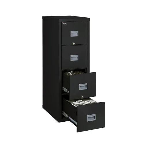 FireKing File Cabinets<Patriot 4-Drawer Vertical File Cabinet, Fire Resistant, Letter/Legal, Black, 25"D (4P1825-CBL)