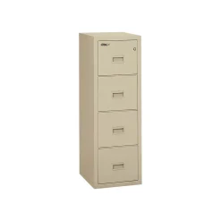 FireKing File Cabinets<Turtle 4-Drawer Vertical File Cabinet, Fire Resistant, Letter/Legal, Beige, 22.13"D (4R1822-CPA)