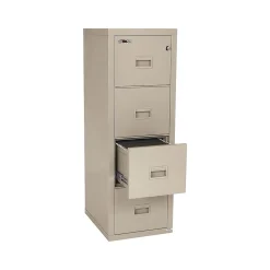 FireKing File Cabinets<Turtle 4-Drawer Vertical File Cabinet, Fire Resistant, Letter/Legal, Beige, 22.13"D (4R1822-CPA)