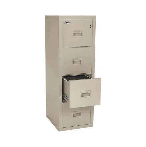 FireKing File Cabinets<Turtle 4-Drawer Vertical File Cabinet, Fire Resistant, Letter/Legal, Beige, 22.13"D (4R1822-CPA)