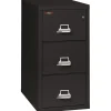 FireKing File Cabinets<Vertical 3 Drawer Legal Fireproof File Cabinet - Black (3-3121-CBLI)