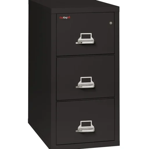 FireKing File Cabinets<Vertical 3 Drawer Legal Fireproof File Cabinet - Black (3-3121-CBLI)