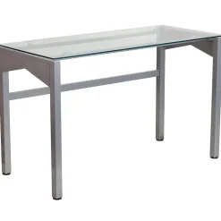 Flash Furniture Computer Desks<47" Glass Glass Computer Desks Clear/Silver (NANYLCD1219)