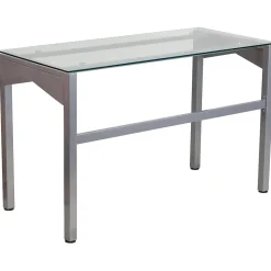 Flash Furniture Computer Desks<47" Glass Glass Computer Desks Clear/Silver (NANYLCD1219)