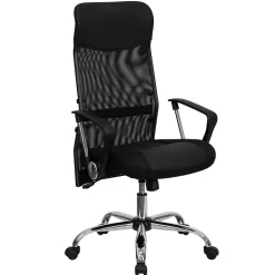 Flash Furniture Office Chairs<Abney Ergonomic Leather and Mesh Swivel High Back Task Office Chair, Black (BT905)
