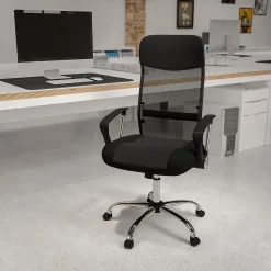 Flash Furniture Office Chairs<Abney Ergonomic Leather and Mesh Swivel High Back Task Office Chair, Black (BT905)