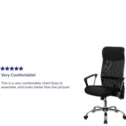 Flash Furniture Office Chairs<Abney Ergonomic Leather and Mesh Swivel High Back Task Office Chair, Black (BT905)
