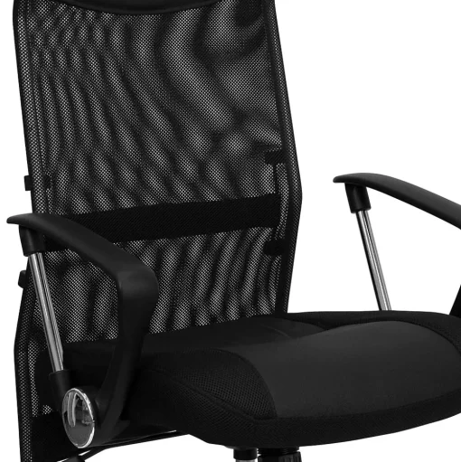 Flash Furniture Office Chairs<Abney Ergonomic Leather and Mesh Swivel High Back Task Office Chair, Black (BT905)