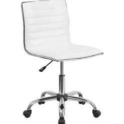 Flash Furniture Office Chairs<Alan Armless Vinyl Swivel Low Back Task Office Chair, White/Chrome (DS512BWH)