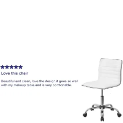 Flash Furniture Office Chairs<Alan Armless Vinyl Swivel Low Back Task Office Chair, White/Chrome (DS512BWH)