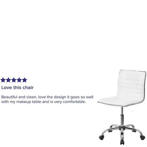 Flash Furniture Office Chairs<Alan Armless Vinyl Swivel Low Back Task Office Chair, White/Chrome (DS512BWH)
