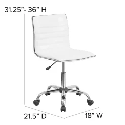 Flash Furniture Office Chairs<Alan Armless Vinyl Swivel Low Back Task Office Chair, White/Chrome (DS512BWH)