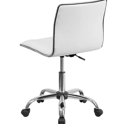 Flash Furniture Office Chairs<Alan Armless Vinyl Swivel Low Back Task Office Chair, White/Chrome (DS512BWH)