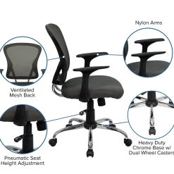 Flash Furniture Office Chairs<Alfred Ergonomic Mesh Swivel Mid-Back Task Office Chair, Dark Gray (H8369FDKGY)