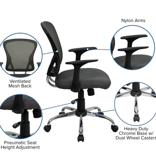 Flash Furniture Office Chairs<Alfred Ergonomic Mesh Swivel Mid-Back Task Office Chair, Dark Gray (H8369FDKGY)