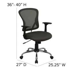Flash Furniture Office Chairs<Alfred Ergonomic Mesh Swivel Mid-Back Task Office Chair, Dark Gray (H8369FDKGY)