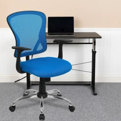 Flash Furniture Office Chairs<Alfred Ergonomic Mesh Swivel Mid-Back Task Office Chair, Blue (H8369FBL)