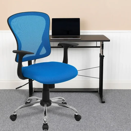 Flash Furniture Office Chairs<Alfred Ergonomic Mesh Swivel Mid-Back Task Office Chair, Blue (H8369FBL)