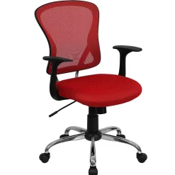 Flash Furniture Office Chairs<Alfred Ergonomic Mesh Swivel Mid-Back Task Office Chair, Red (H8369FRED)