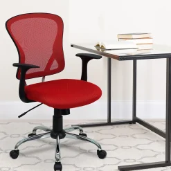 Flash Furniture Office Chairs<Alfred Ergonomic Mesh Swivel Mid-Back Task Office Chair, Red (H8369FRED)