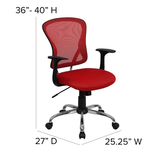Flash Furniture Office Chairs<Alfred Ergonomic Mesh Swivel Mid-Back Task Office Chair, Red (H8369FRED)