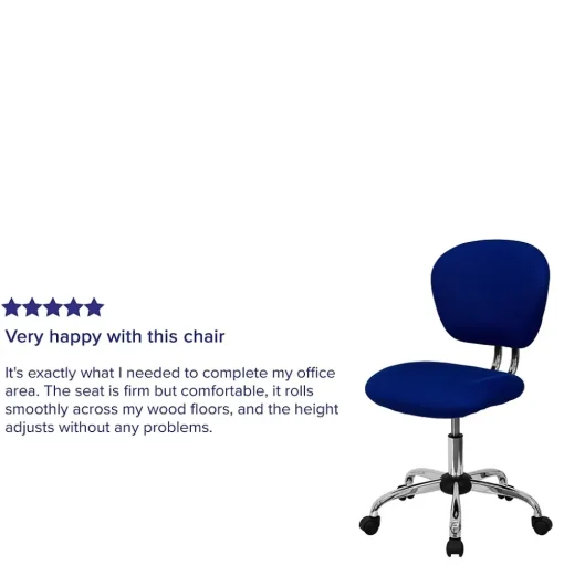 Flash Furniture Office Chairs<Beverly Armless Ergonomic Mesh Swivel Mid-Back Padded Task Office Chair, Blue (H2376FBLUE)