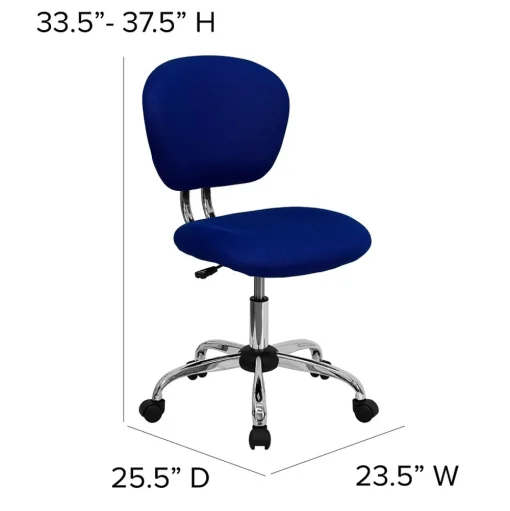 Flash Furniture Office Chairs<Beverly Armless Ergonomic Mesh Swivel Mid-Back Padded Task Office Chair, Blue (H2376FBLUE)