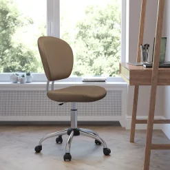Flash Furniture Office Chairs<Beverly Armless Ergonomic Mesh Swivel Mid-Back Padded Task Office Chair, Coffee Brown (H2376FCOF)