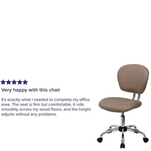 Flash Furniture Office Chairs<Beverly Armless Ergonomic Mesh Swivel Mid-Back Padded Task Office Chair, Coffee Brown (H2376FCOF)