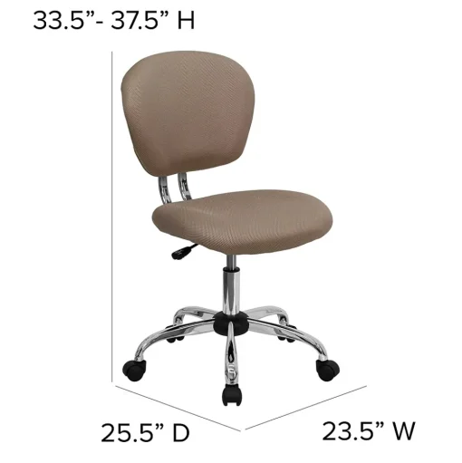 Flash Furniture Office Chairs<Beverly Armless Ergonomic Mesh Swivel Mid-Back Padded Task Office Chair, Coffee Brown (H2376FCOF)