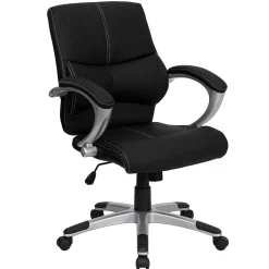 Flash Furniture Office Chairs<Bodie LeatherSoft Swivel Mid-Back Manager's Office Chair, Black (H9637L2MID)
