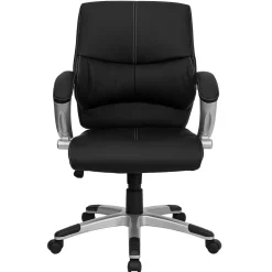 Flash Furniture Office Chairs<Bodie LeatherSoft Swivel Mid-Back Manager's Office Chair, Black (H9637L2MID)