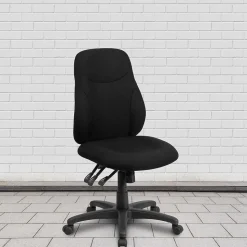 Flash Furniture Office Chairs<Brandy Armless Ergonomic Fabric Swivel Mid-Back Task Office Chair, Black (BT90297M)