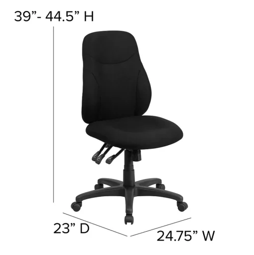 Flash Furniture Office Chairs<Brandy Armless Ergonomic Fabric Swivel Mid-Back Task Office Chair, Black (BT90297M)