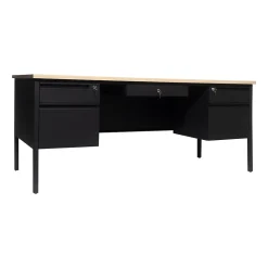 Flash Furniture Office Desks<Cambridge 70"W Double Pedestal Desk, (GCMBLK180WOK)