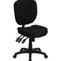 Flash Furniture Office Chairs<Caroline Armless Ergonomic Fabric Swivel Mid-Back Multifunction Task Office Chair, Black (GO930FBK)