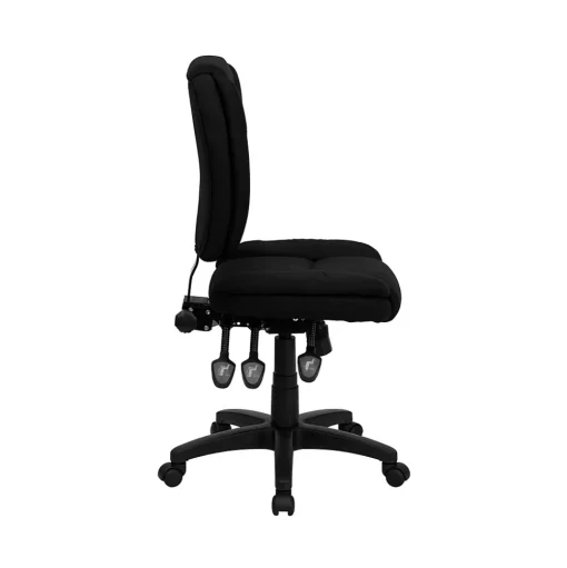 Flash Furniture Office Chairs<Caroline Armless Ergonomic Fabric Swivel Mid-Back Multifunction Task Office Chair, Black (GO930FBK)